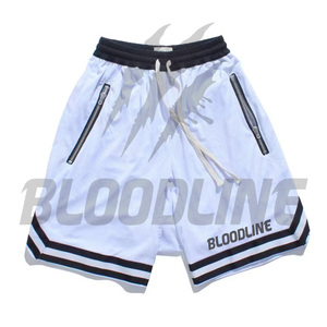 BLOODLINE Men's Black Mesh <b>Shorts</b> Mid Waist Drawstring Sporty Style with <b>Zip</b> <b>Pockets</b> Breathable Design - Product Image 1