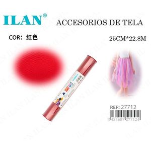 Tissu en tulle rouge 25 cm x 22,8 m, accessoires pour la confection de robes - Product Image 3