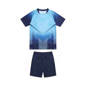 Ensemble de maillot de tennis sublimé pour homme Gradient Blue Moisture, manches courtes, coupe athlétique, tissu respirant, vêtements d'été - Product Image 6