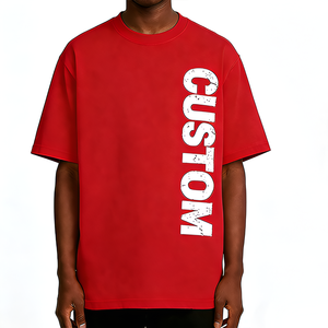 Camiseta Personalizada para Hombre, Talla Grande, 100% Algodón, Diseño de Paneles, 260 g/m², Estilo Urbano, Vintage, Lavada, Lisa, para Hombre - Product Image 3