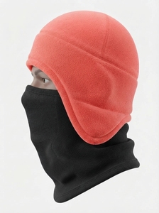 Bonnet d'hiver doux en polaire avec protège-oreilles et couvre-visage étendu, chaud et confortable, idéal pour les activités extérieures par temps froid - Product Image 5