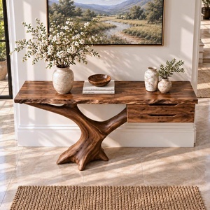 Customized Size Console <b>Table</b> Natural Wood Inspired Design Handmade Unique Entryway Decor Bespoke Solid Wood Furniture Gift - Product Image 2