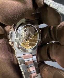Reloj Mecánico Automático de Lujo DAZZLING JEWELS, Unisex, Caja Cuadrada, Incrustado de Diamantes, Cristal de Zafiro, Esfera Analógica, Acero Inoxidable - Product Image 6