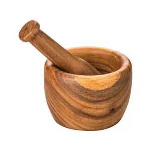 Juego de Mortero y Pilón de Madera de Acacia Natural, Molinillo de Especias, Triturador de Hierbas, Prensa de Ajo, Herramienta Manual para Procesar Alimentos - Product Image 1