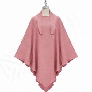 Precio de Fábrica al por Mayor, Tela de Poliéster Crepé de Color Personalizado, Hijab Khimar de Una Capa para Mujeres Musulmanas, Suave y Transpirable para Oración del Eid - Product Image 2