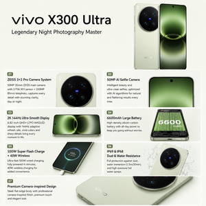 Smartphone <span class=keywords><strong>Original</strong></span> vivo X300 Ultra 5G 16 Go + 1 To, Appareil Photo ZEISS 200 MP, Snapdragon 8 Elite Gen5, Écran 6,82 pouces, Batterie 6600 mAh, Prix de Gros pour l'Exportation - Product Image 3