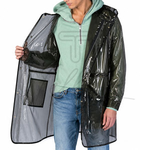 Veste de pluie imperméable pour homme, légère, pliable, avec capuche, coupe-vent - Product Image 2