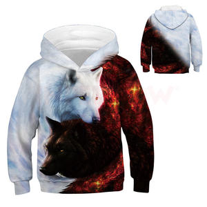 Sudadera con Capucha Extra Grande Unisex de Poliéster con Estampado Digital 3D de Cabeza de Lobo, Diseño de Galaxia Espacial, para Otoño, Marca YhgjFashion - Product Image 5