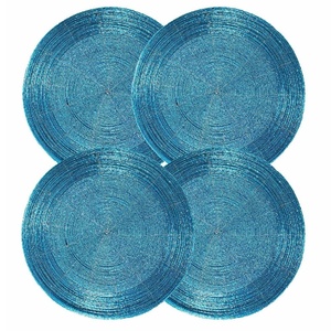 Nouvelle arrivée Tapis de table en perles de verre artisanal Lot de 4 Pcs Plaque de charge perlée Tapis de table décoratif en paillettes au prix de gros - Product Image 6