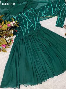 Lehenga-Dupatta con Choli Integrado, Diseño Elegante en Faux Georgette con Bordado de Lentejuelas, Estilo Sirena, para Mujer - Product Image 6