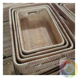 Handmade Rattan Woven Tray Serving Basket for <b>Dining</b> Kitchen Restaurant Cafe Hotel Food Display and <b>Table</b> Organization Wholesale - Product Image 1