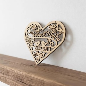 Artesanías Náuticas de Madera Personalizadas, Regalos Conmemorativos para Parejas, Mini Decoración para el Hogar, Estatua de Corazón de Amor Pulido - Product Image 2