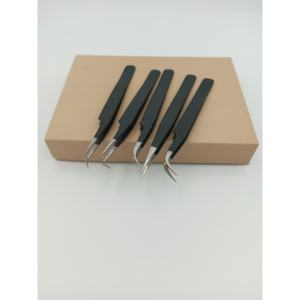 Pinzas de Precisión Antiestáticas de Acero Inoxidable con Punta Suave Modelo 711.0 para Control en Extensiones de Pestañas - Product Image 1