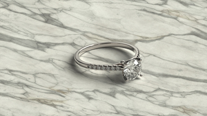 Anillo Minimalista con Diamante de Corte Brillante Redondo, Chapado en Oro de 18K, Banda con Diamantes Redondos, Anillo de Compromiso con Micro Pavé, Regalo - Product Image 3