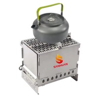 Barbecue portable en acier inoxydable, compact et pliable, pour le camping, la randonnée, les pique-niques et le jardin