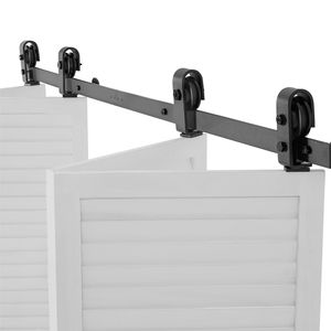 Kit Binario per Porta Scorrevole a Soffietto da 76 Pollici con Montaggio Superiore, Scorrevole Liscio e Silenzioso, Resistente, Facile da Installare - Product Image 1