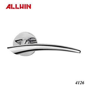 Poignée de porte à levier en aluminium de style moderne pour hôtel, avec métal en laiton, acier et zinc, pour surfaces en bois et en verre - Product Image 6