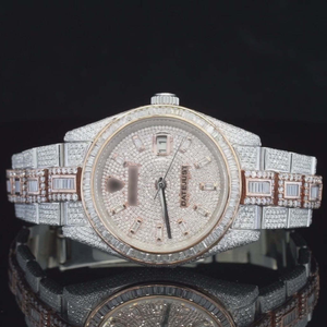 Reloj de Moda Unisex para Hombre, Totalmente Automático, con Movimiento Japonés, Caja de Acero Inoxidable, Esfera de Cristal, Adornado con Diamantes Moissanite - Product Image 1