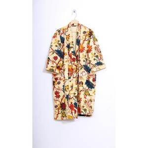 Kimono de Algodón Kantha con Estampado Floral Elegante, Único y Hermoso, de Alta Calidad, para Dormir en las Noches de Verano - Product Image 2
