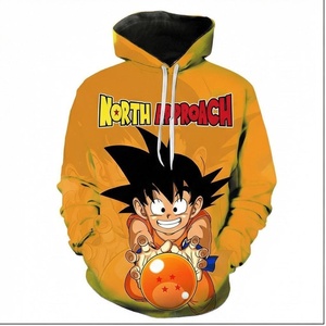 Sweat à capuche décontracté pour homme North Approach Dragon Ball Anime, imprimé, jaune, respirant, coupe régulière, pour l'automne - Product Image 1