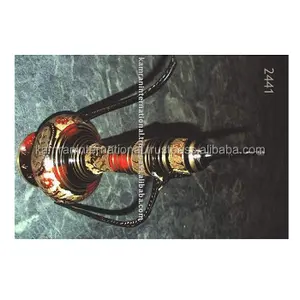 Decorative brass arabian aftaba pot jharra work, Aftaba pot black red jharra engraving work