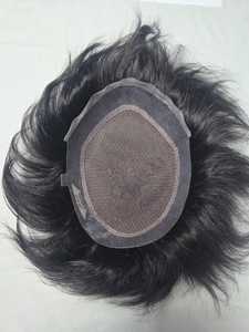 ผมแท้ของผู้ชายชาวอินเดียแบบ Remy สำหรับวิกผมแบบ Lace Front Toupee พร้อมฐาน PU เนื้อผมตรงแบบ Capilar Hair Patches - Product Image 1