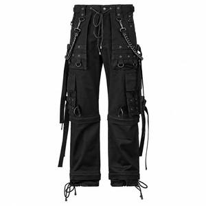 Pantalon Gothique Personnalisé Unisexe Coupe Large Style Streetwear Tendance Sombre Ajustement Réglable - Product Image 1