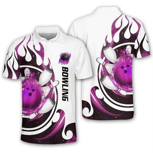 Factory Made Polyester <b>Bowling</b> Polo Shirts Custom Design Full Sublimation Men's <b>Bowling</b> Polo Shirts - Product Image 3