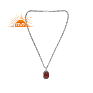 Meilleure vente oxydé en argent Sterling naturel fraise Quartz pierres précieuses pendentif collier bijoux personnalisés pour les femmes cadeau pour elle - Product Image 4