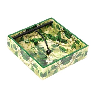 Boîte à mouchoirs en bois imprimée style bohème, durable et écologique, élégant organiseur de table pour salon, chambre et salle de bain - Product Image 2