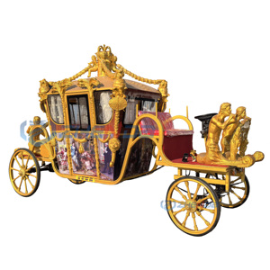 Charrette royale électrique classique à siège souple pour le tourisme, chariot à chevaux à quatre roues, charrette royale électrique pour le tourisme - Product Image 1