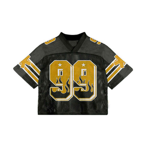 เสื้อฟุตบอลอเมริกันแบบซับลิเมชั่นสั่งทำพิเศษ คอวี ผ้าตาข่าย เบอร์ 99 ระบายอากาศได้ดี ผลิตจากโพลีเอสเตอร์ 100% แขนสั้น สำหรับผู้ใหญ่ ชุดกีฬา - Product Image 1