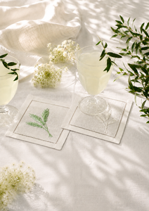 CAMELLIA Wild Meadow Flowers Handmade Embroidery 100% Natural Linen <b>Square</b> Modern Luxury Dining <b>Tablecloth</b> Durable for Weddings - Product Image 1