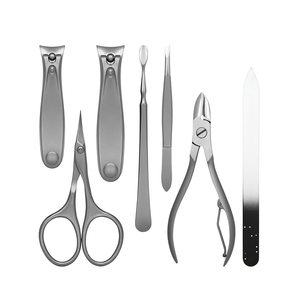 Professional Stainless Steel Manicure <b>Pedicure</b> Kit Nail Clipper <b>Set</b> with Cuticle Nipper Tweezers Travel Case OEM - Product Image 2
