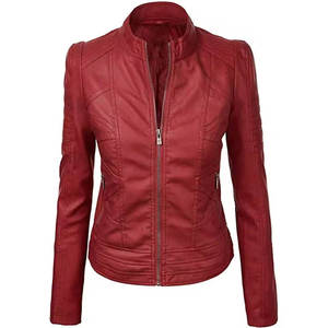 Chaqueta de Motociclista para Mujer, de Cuero Genuino, Impermeable, Transpirable, con Cierre de Cremallera, Calidad Premium, Logotipo Personalizado - Product Image 1