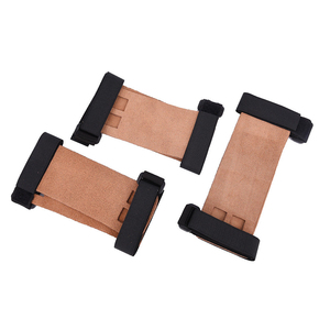 Gym Fitness <b>Training</b> Leather Power-lifting Pull up Bodybuilding Hand Grip Weightlifting Leather Wrist Grips Portable - Product Image 3