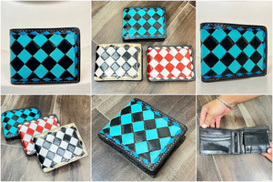 Logotipo personalizado al por mayor de cuero genuino mecanizado a mano de marca minimalista Delgado diseñador de lujo plegable hombres carteras con bloqueo RFID - Product Image 3