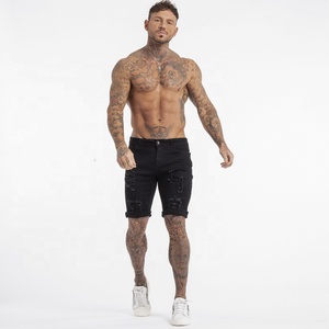 Gingtto – Jean court déchiré pour hommes, <span class=keywords><strong>Short</strong></span> <span class=keywords><strong>en</strong></span> Jean décontracté avec trou - Product Image 3