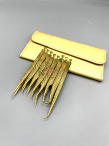 Pinzas para Pestañas de Acero Inoxidable con Punta de Fibra Puntiaguda, Duraderas, de Primera Calidad, Antiestáticas y de Precisión - Product Image 2
