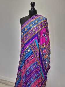Trendy Mirror Embroidery <b>Shawls</b> Traditional Scarves <b>Shawls</b> & Hijab Elegant Women Fashion <b>Wrap</b> for Festive <b>Wedding</b> Occasion Wear - Product Image 2