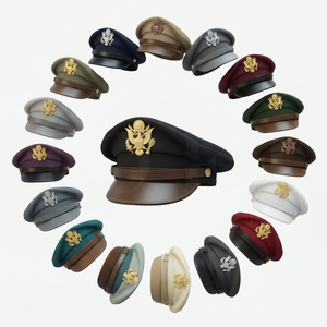 Premium Quality Customized Embroidered Peak Cap Adjustable Visor <b>Hat</b> Classic Formal Uniform Style Headwear for Outdoor Events - Product Image 1
