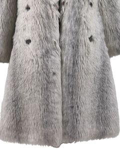 Manteau long élégant en fourrure pour femme, à manches longues, double boutonnage, épais et moelleux, couleur unie, pour l'hiver - Product Image 3