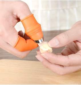 DIY OEM Silicone Thumb <b>Knife</b> Cutter with Finger Guard for Fruit Picking Vegetable Harvesting Garden <b>Tool</b> Stainless Steel Blade - Product Image 1