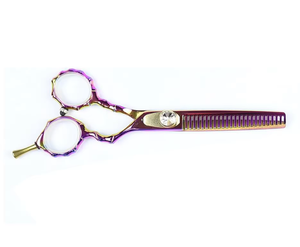 Tijeras de Peluquería Profesionales de Acero Inoxidable, Ligeras, Negras y Rojas, para Adelgazar el Cabello, para Uso en Salones de Belleza - Product Image 5