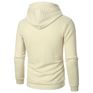 Men's Pullover Hooded Fleece Sweatshirt Solid Color Long Sleeve Casual Boxy Fit Winter Wear Eco-Friendly Breathable Embroidered - Product Image 2