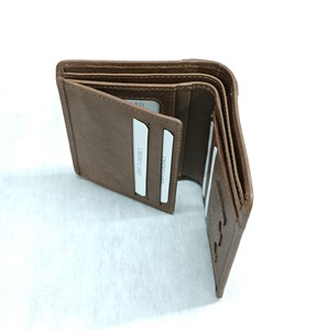 Carteras y tarjeteros de cuero Crazy Horse para hombre con bloqueo RFID, estilo vintage, billetera plegable de alta calidad para negocios y viajes - Product Image 4