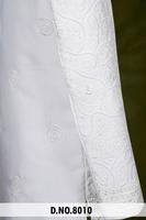 Élégant Sherwani Indo-Occidental en Soie Blanche pour Hommes, Broderie Florale et Cachemire Intense, Idéal pour Tenue de Mariage du Marié Royal