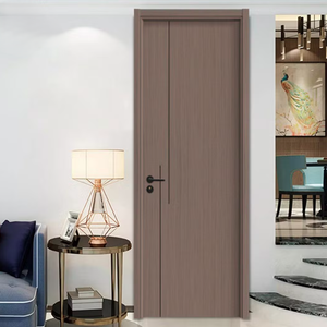 Puerta Interior de Madera de Estilo Minimalista ODM para Sala de Estar, Apartamento, Villa, Acabado en PVC Sólido, MDF, Aislamiento Térmico, Ignífuga - Product Image 1