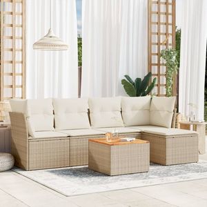 Set Divano da Giardino Beige Crema Bianco Marrone - Product Image 1