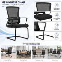 Chaise visiteur cantilever en maille respirante, ergonomique, pour réunion, avec accoudoirs fixes, mobilier de bureau, vente en gros